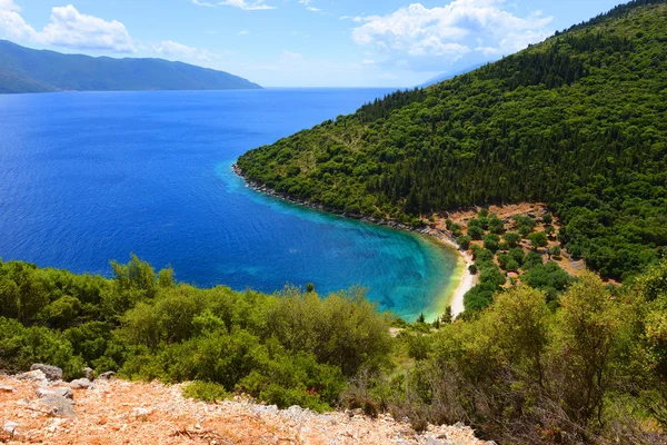 Beau Paysage Méditerranéen Avec Mer Bleue Grèce — Photo