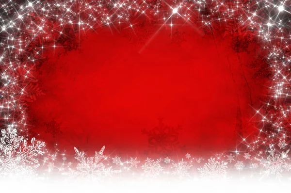 Rote Weihnachten Hintergrund Mit Schneeflocken — Stockfoto
