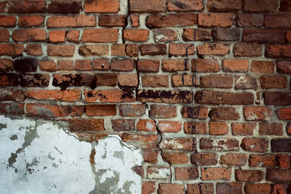 Oude Verweerde Bakstenen Muur Achtergrond — Stockfoto