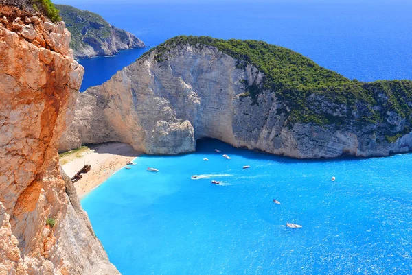 Spiaggia Navagio Sull Isola Zante Grecia — Foto Stock