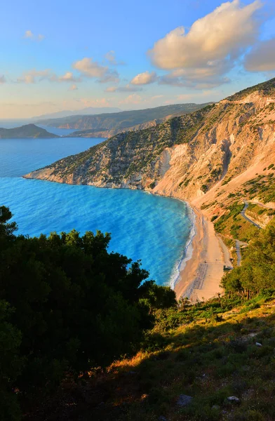 Sunset Famous Myrtos Beach Kefalonia Greece — Stock Photo, Image