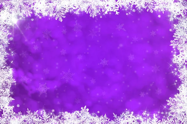Fioletowe Tło Boże Narodzenie Białe Płatki Śniegu — Zdjęcie stockowe