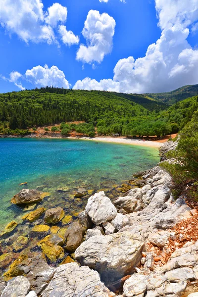 Famosa Spiaggia Horgota Sull Isola Cefalonia Grecia — Foto Stock