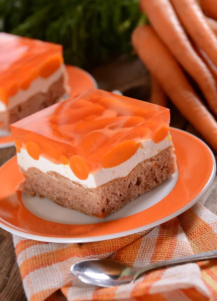 Смачний Домашній Морквяний Торт Столі — стокове фото