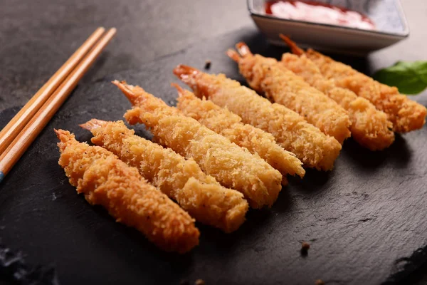 Fried Shrimps Sticks Crispy Coating — Stock Photo, Image