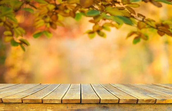Empty Table Blurred Autumn Background — Stock Photo, Image