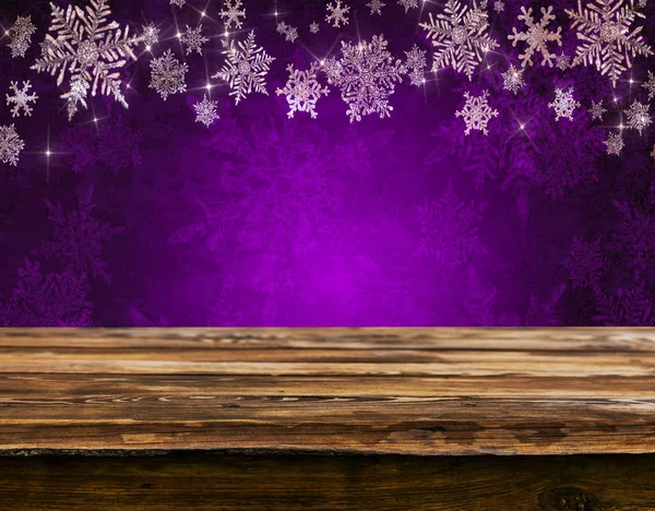 Üres Asztal Karácsonyi Háttér — Stock Fotó