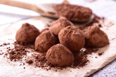 Çikolata şekerleme - görünümünü yakın Belçikalı yer mantarı