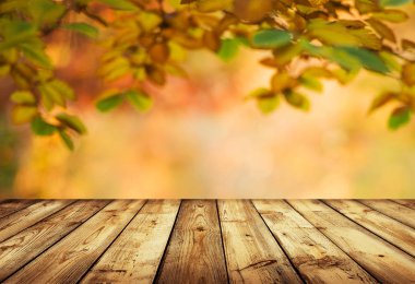 Görüntü montages boş ahşap tablo