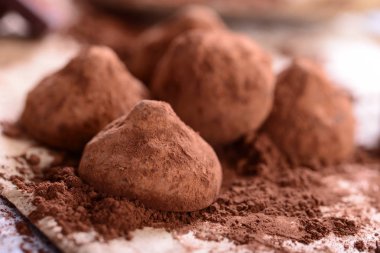 Çikolata şekerleme - görünümünü yakın Belçikalı yer mantarı