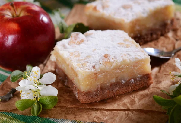 Pedazo Delicioso Pastel Manzana Casero —  Fotos de Stock