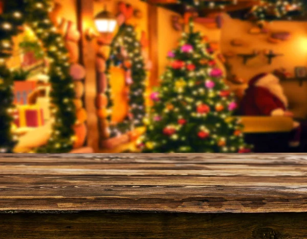 Empty Table Christmas Decorations Background — Stock Photo, Image