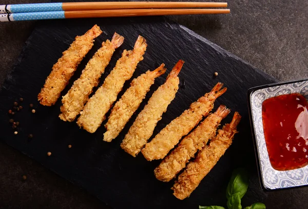 Fried Shrimps Sticks Crispy Coating — Stock Photo, Image