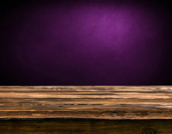 Empty Wooden Table Blurred Natural Background — Stock Photo, Image