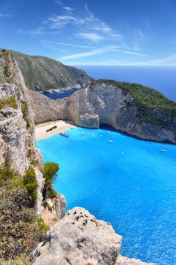 zakynthos Adası Yunanistan kumsalda güzel navagio