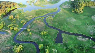 Havadan görünümden dron Nehri Deltası