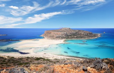 güzel gün batımı balos lagün, Crete, Yunanistan