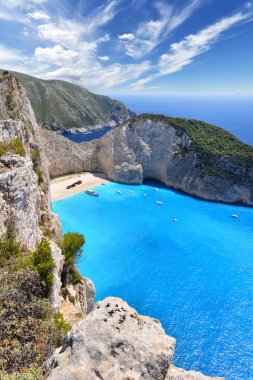 zakynthos Adası Yunanistan kumsalda güzel navagio