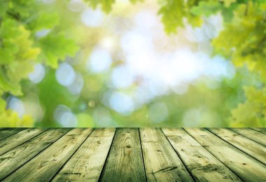 Görüntü montages boş ahşap tablo