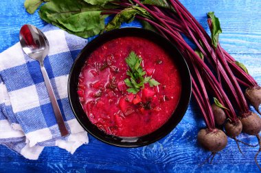 Kase lezzetli ev yapımı Pancar çorbası