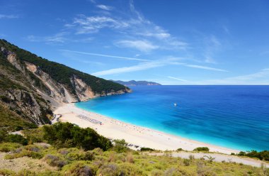güzel Myrtos plaj Kefalonia Island, Yunanistan