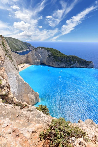 Praia Navagio Bonita Ilha Zakynthos Grécia — Fotografia de Stock