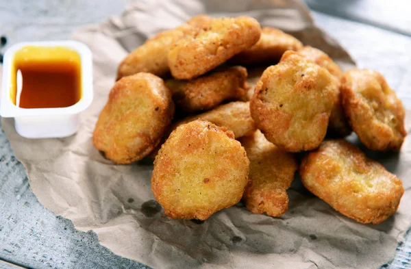 Close View Delicious Chicken Nuggets — Stock Photo, Image