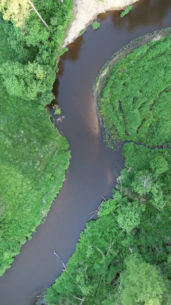 Aerial View Drone River — Stock Photo, Image