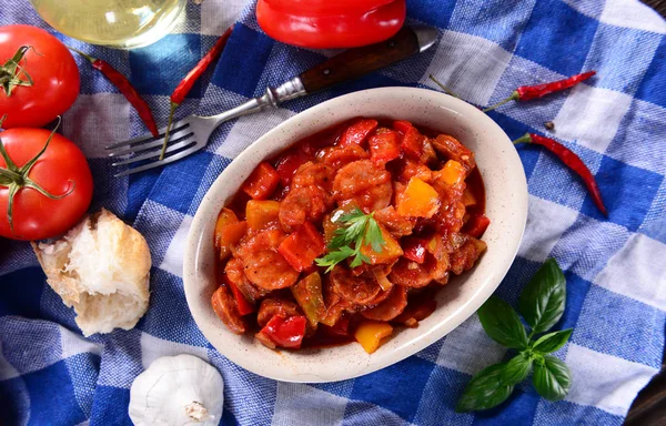 Lezzetli Geleneksel Macar Yemek Letcho — Stok fotoğraf