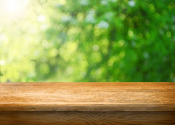 Mesa Madera Vacía Para Montajes Exhibición — Foto de Stock