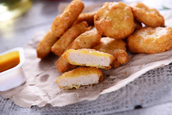 Close View Delicious Chicken Nuggets — Stock Photo, Image