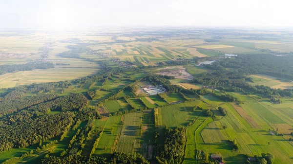 Aerial Shot Drone Spring Fields — Stock Photo, Image