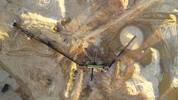 Aerial view of sand mine seen from the air