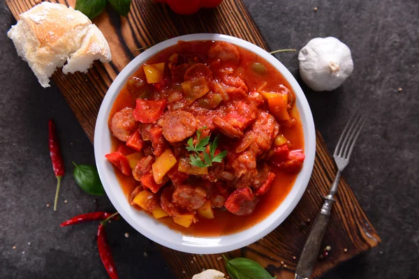 Delicioso Plato Tradicional Húngaro Letcho —  Fotos de Stock