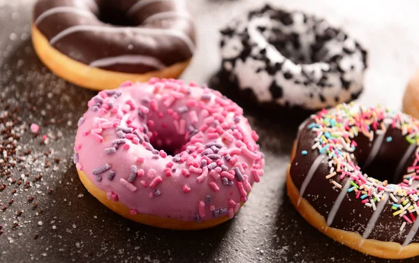 Vue Rapprochée Des Beignets Doux Savoureux — Photo