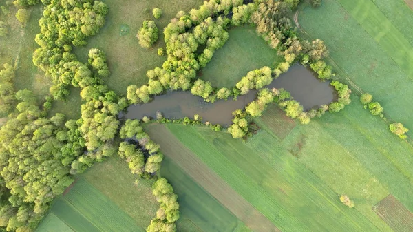 Campos Primavera Del Dron — Foto de Stock