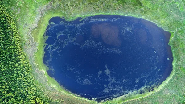 Letecký Pohled Jezera Drony — Stock fotografie
