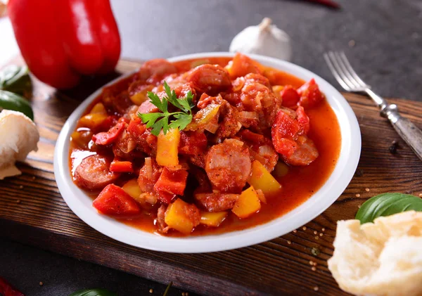 Delizioso Piatto Tradizionale Ungherese Letcho — Foto Stock