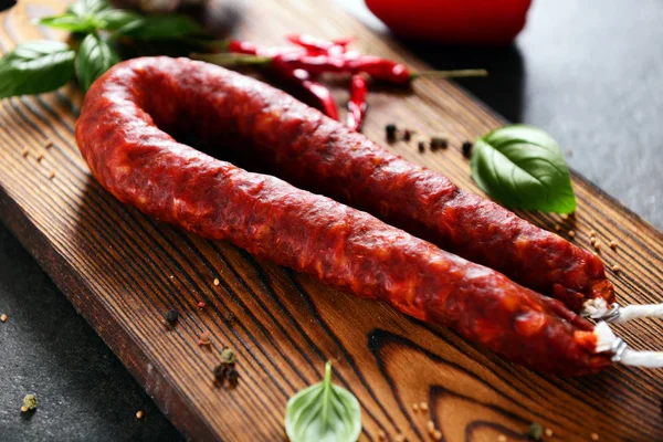 Heerlijke Traditionele Spaanse Worst Chorizo — Stockfoto