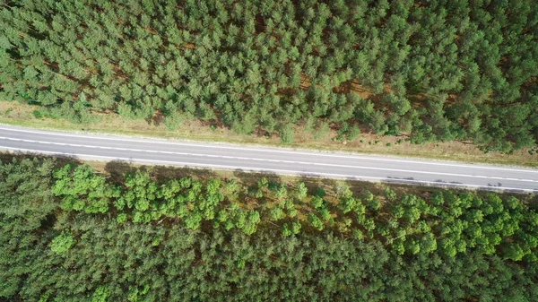 Hermoso Paisaje Aéreo Con Carretera Bosque —  Fotos de Stock