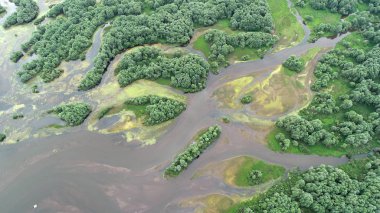 Nehri Deltası drone üzerinden hava manzara