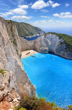 Yunanistan 'ın Zakynthos Adası' ndaki Navagio Plajı