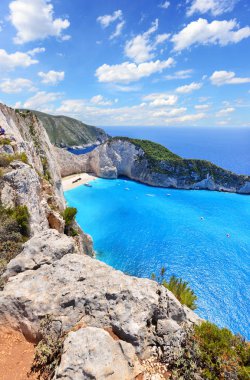 Yunanistan 'ın Zakynthos Adası' ndaki Navagio Plajı
