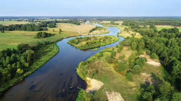 Vista Aérea Del Hermoso Río Natural — Foto de Stock