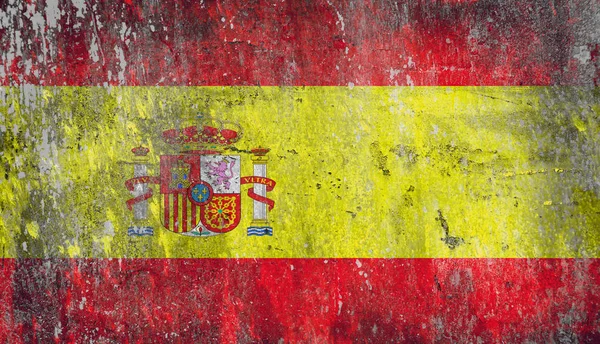 Gammal Shabby Grunge Spanien Flagga — Stockfoto