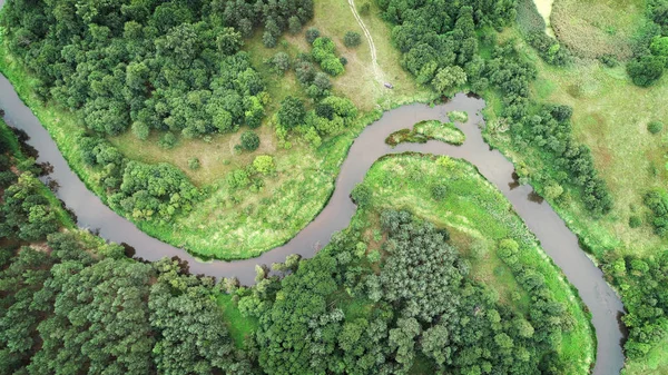 Aerial View Natural River Landscape — Stock Photo, Image