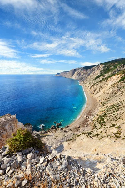 Beautiful Platia Amos Beach Kefalonia Greece — Stock Photo, Image