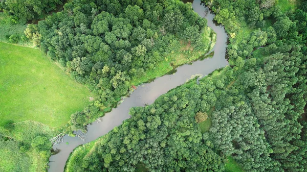 Aerial View Beautiful Natural River — Stock Photo, Image