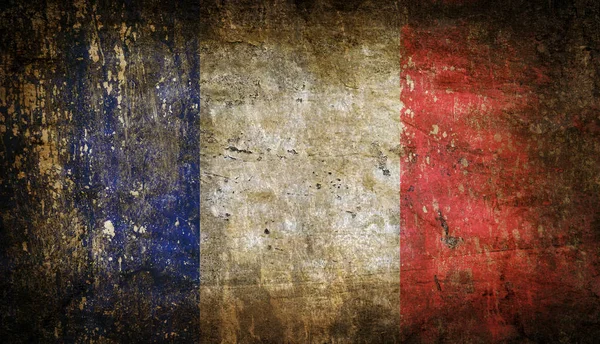 Gammal Shabby Grunge Frankrike Flagga — Stockfoto