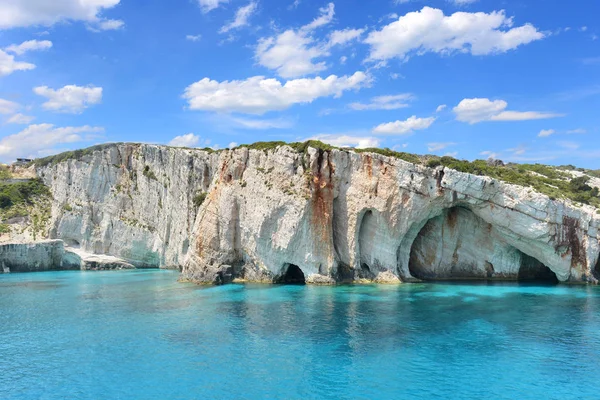 Голубые Пещеры Острове Закинф Греция — стоковое фото